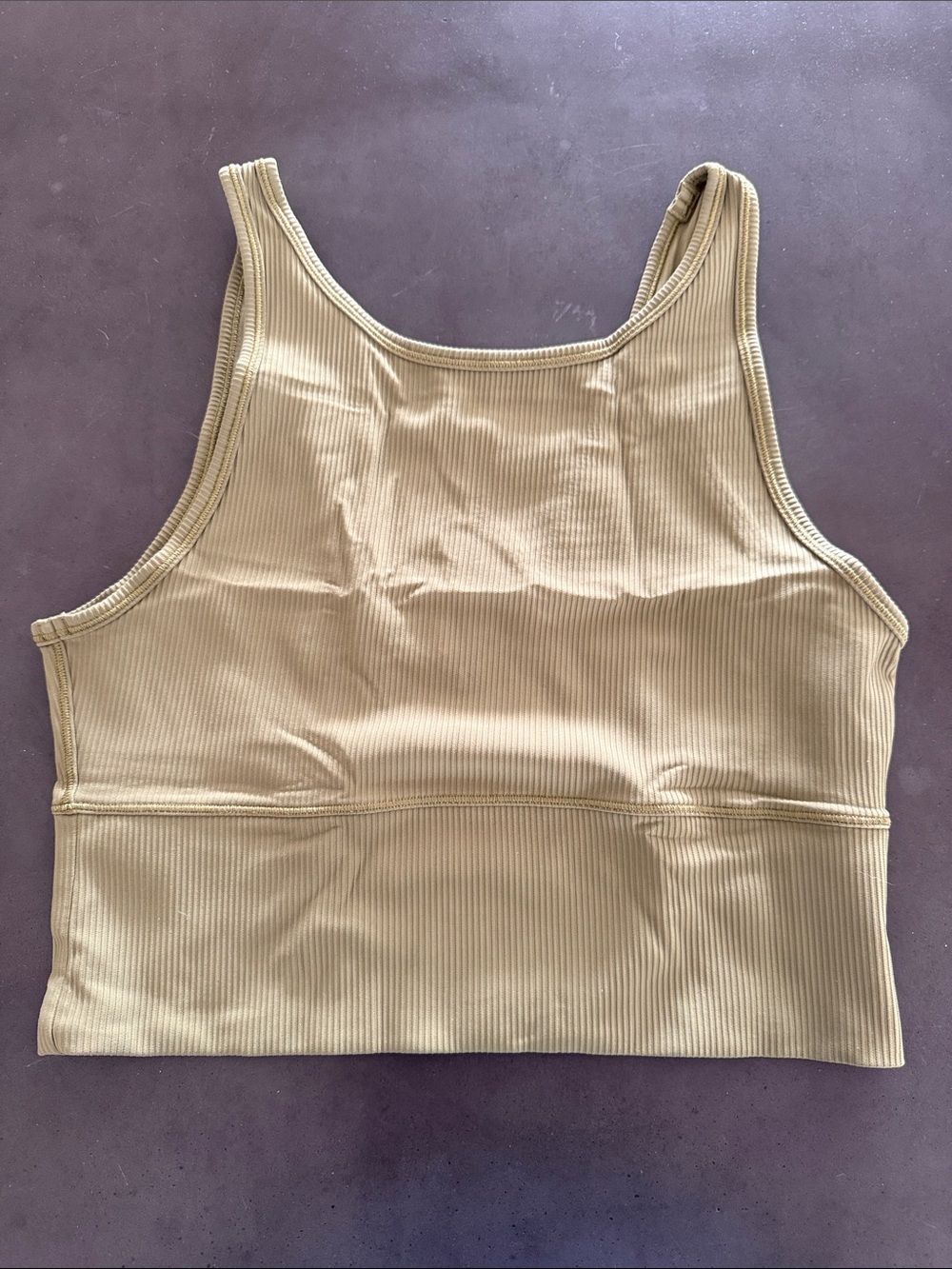 lululemon athletica Ribbed Tank Sports Bra - Olive